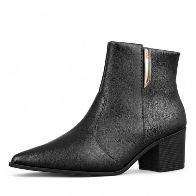 Bota Feminina de Couro Preto Sofia