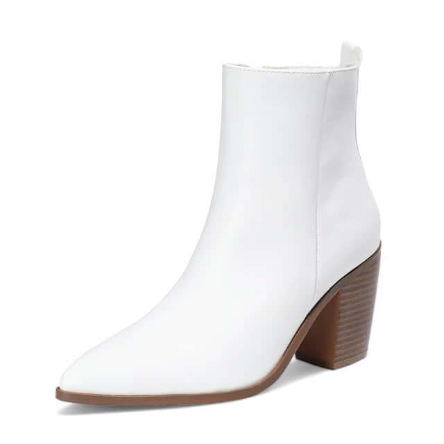 Bota Feminina de Couro Off White