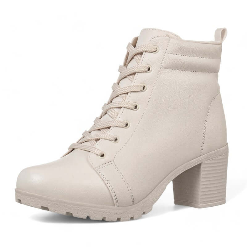 Bota Feminina Salto Baixo Bege Camilla
