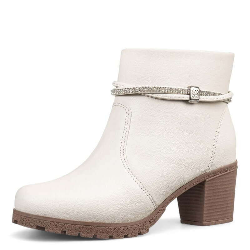 Bota Feminina de Couro Branco Gabriela