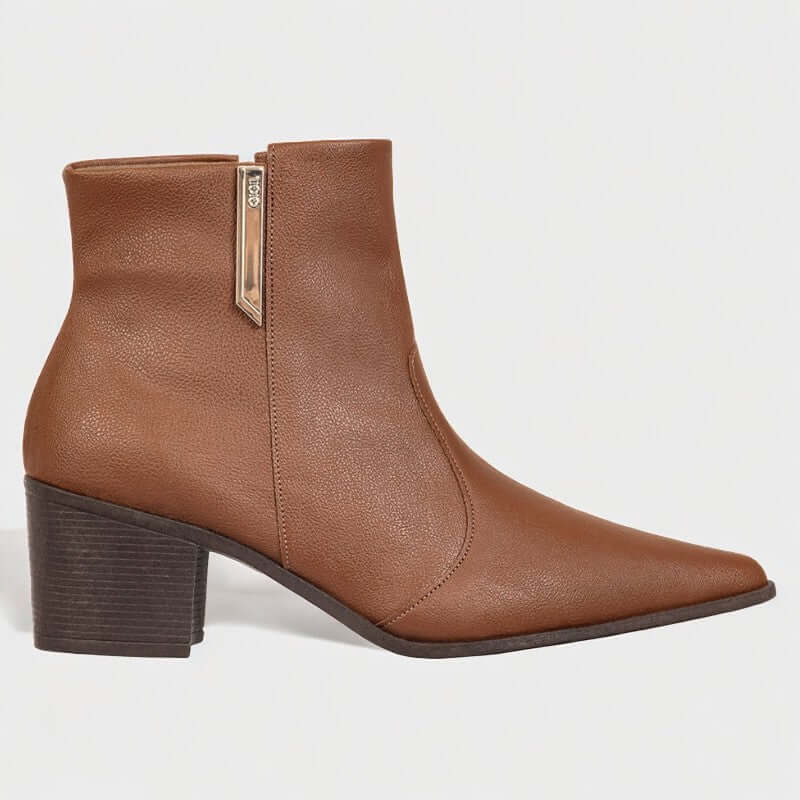 Bota Feminina de Couro Marrom Sofia