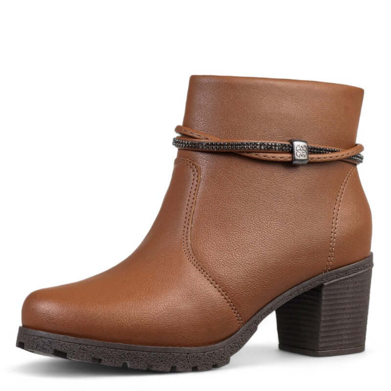 Bota Feminina de Couro Marrom Gabriela