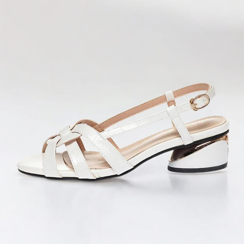 Sandália Feminina De Couro Branco Bianca