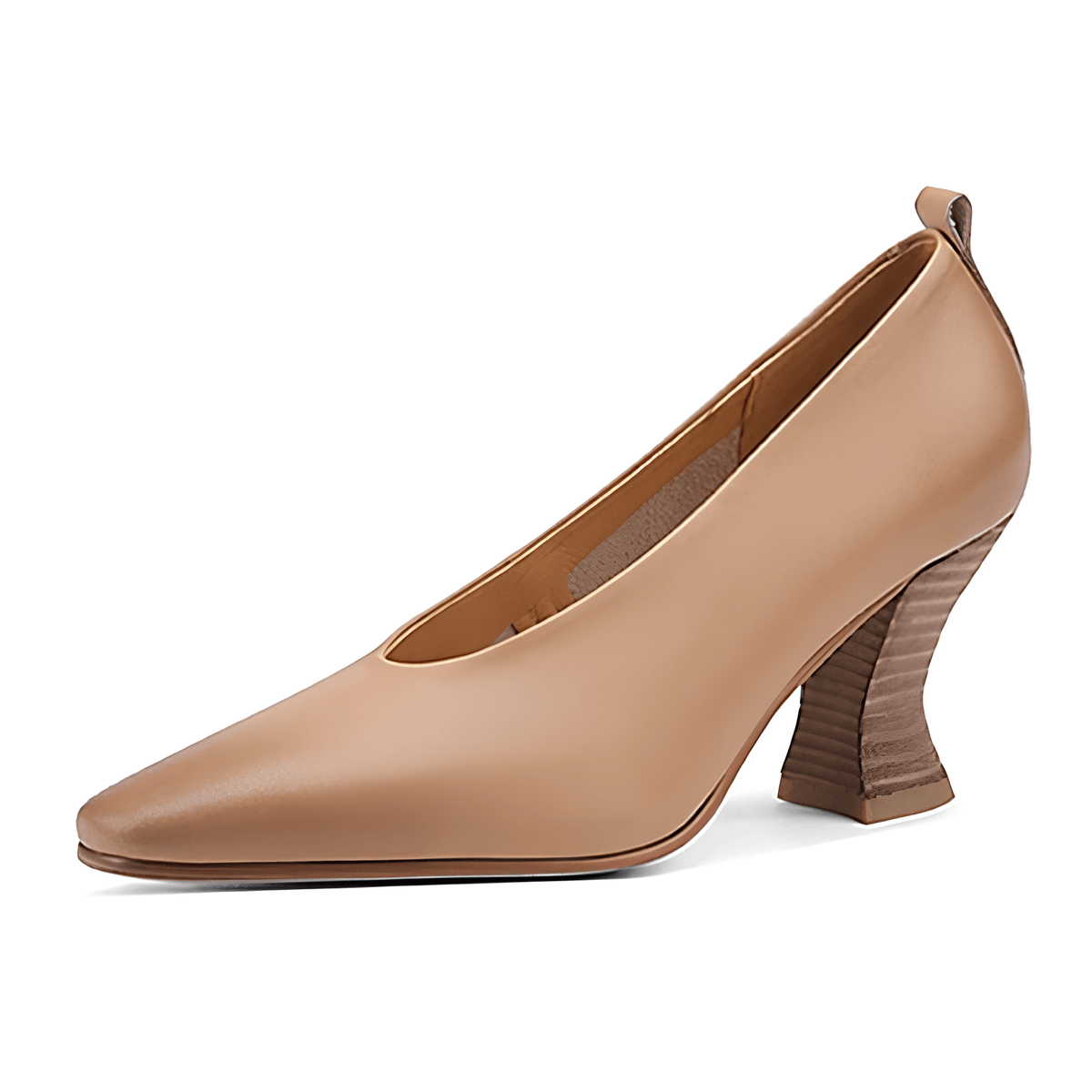 Scarpin Feminino Salto Bloco Apricot Madalena