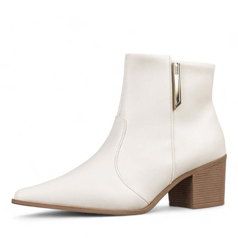 Bota Feminina de Couro White Sofia