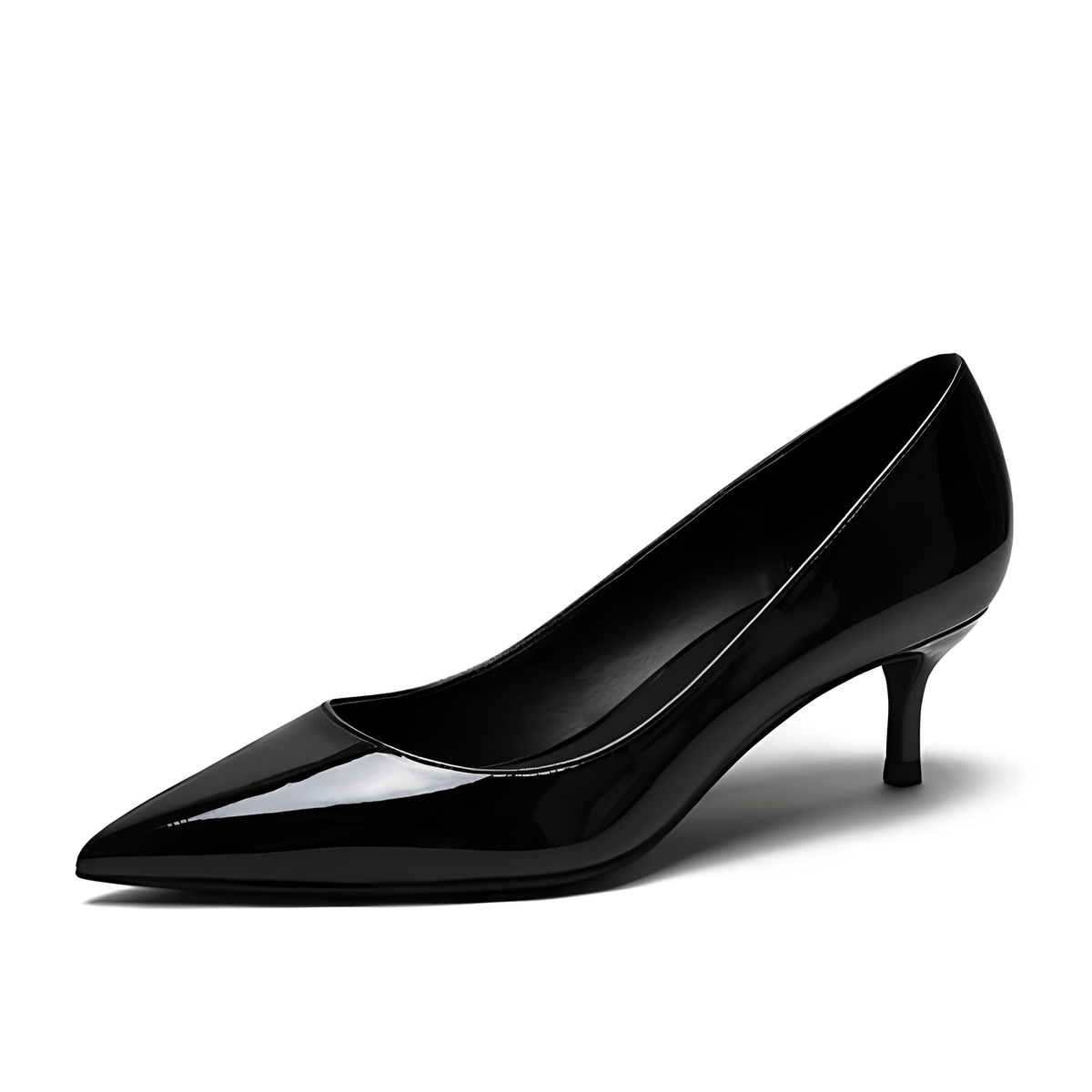 Scarpin Feminino Preto Brilhoso Salto 5cm