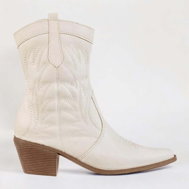 Bota Feminina Texana Branco Yasmin