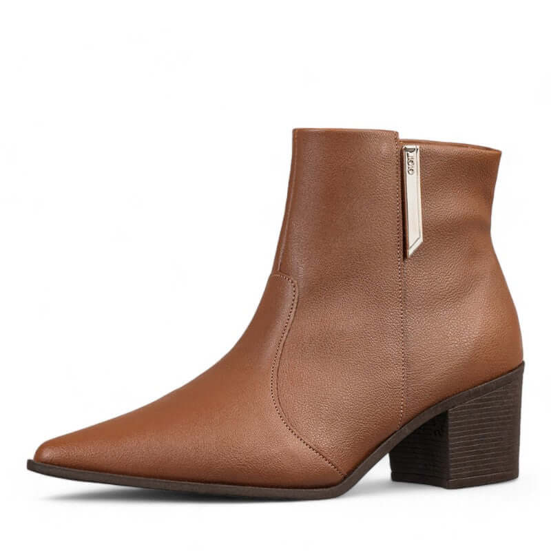 Bota Feminina de Couro Marrom Sofia