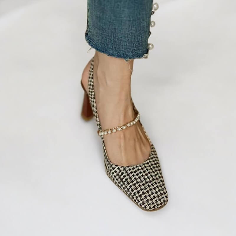 Scarpin Feminino Salto Bloco Olivia