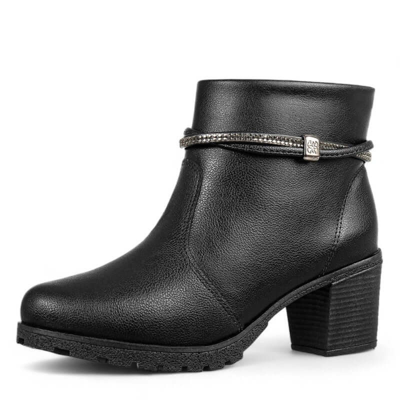 Bota Feminina de Couro Preto Gabriela