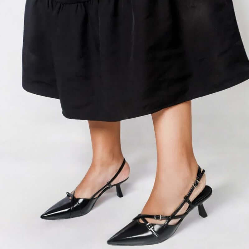 Slingback Feminino de Couro Velvet