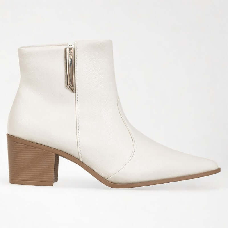 Bota Feminina de Couro White Sofia