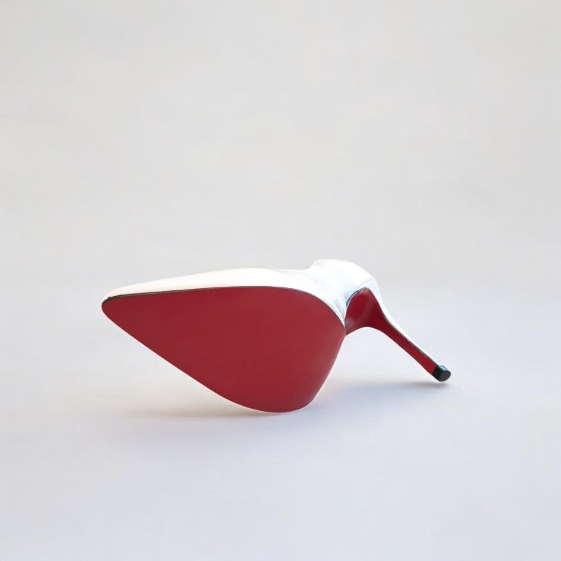 Scarpin Branco Brilhoso Salto 10 cm Emma - Samoroski™