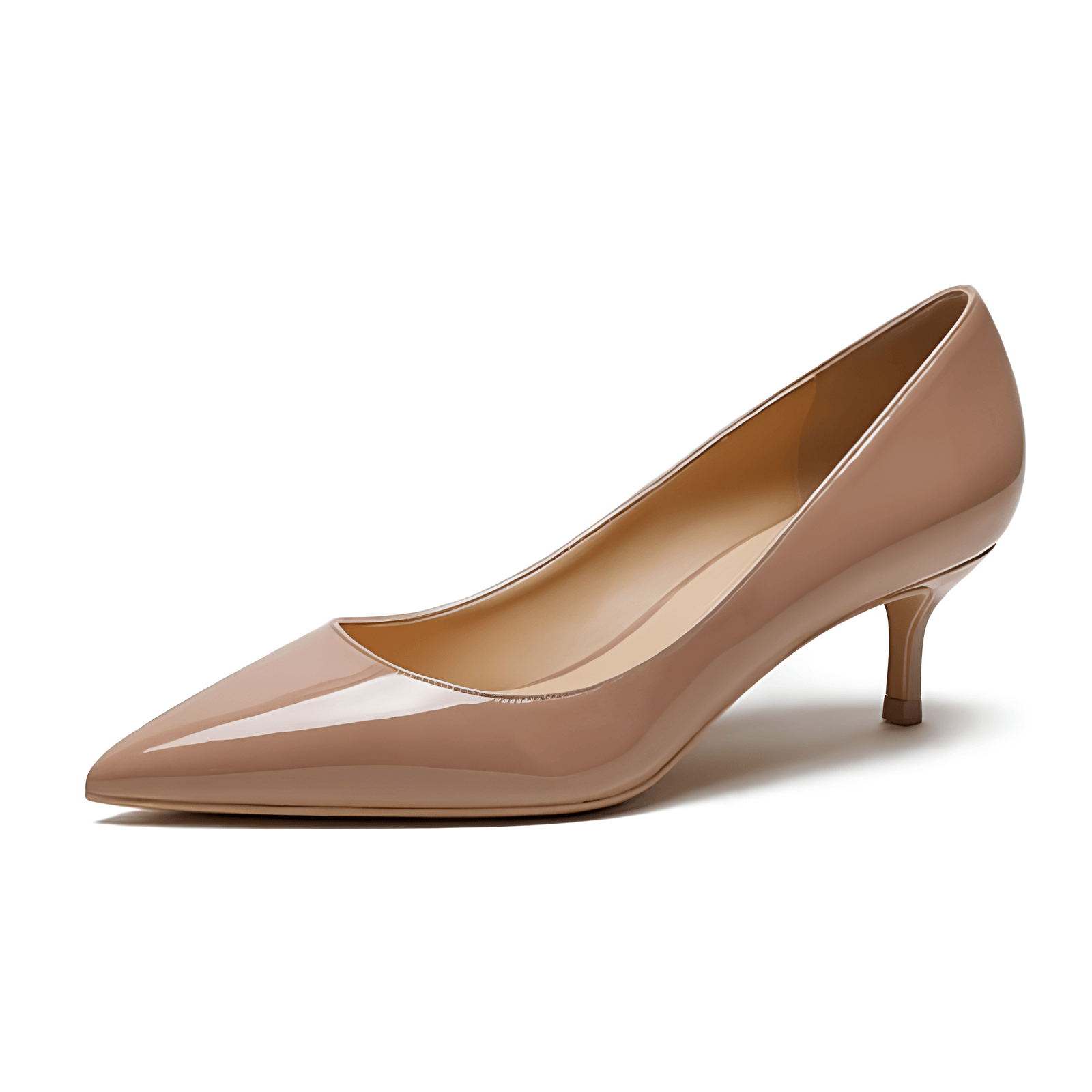 Scarpin Feminino Bege Brilhoso Salto 5cm