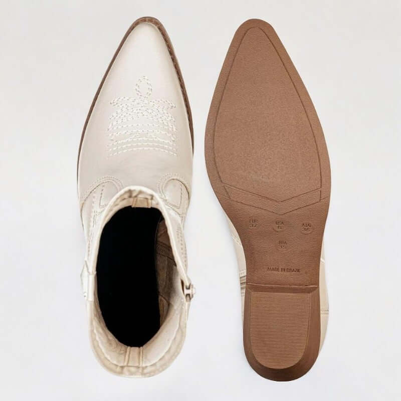 Bota Feminina Texana Branco Yasmin