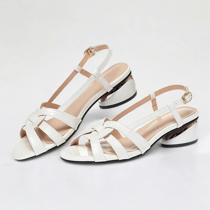 Sandália Feminina De Couro Branco Bianca