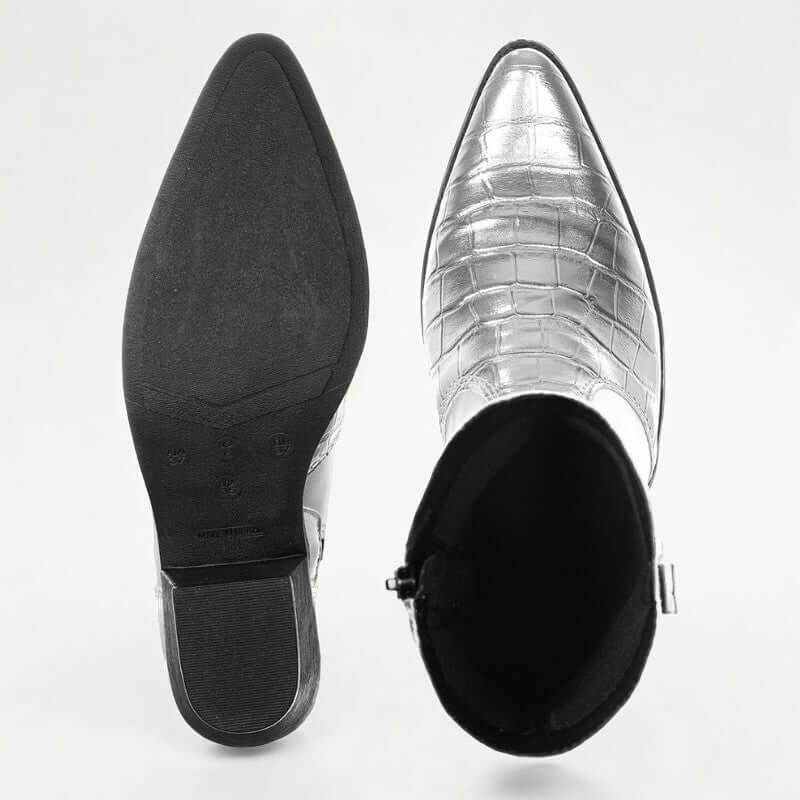 Bota Feminina Texana Prateada