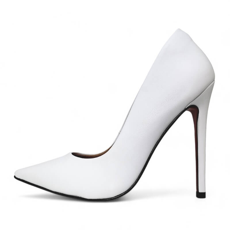Scarpin Branco Fosco Salto 11 cm Emma - Samoroski™