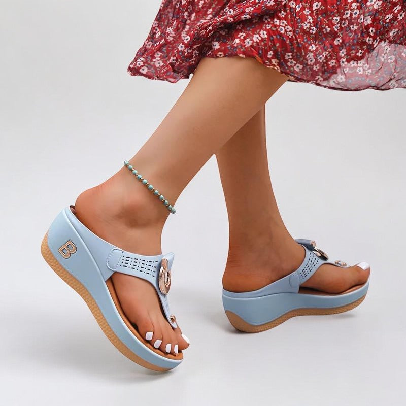 Sandália Feminina Acolchado Azul Juliana