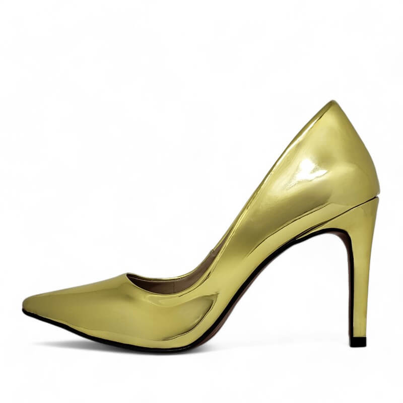 Scarpin Feminino Dourado Salto 10 cm Gold