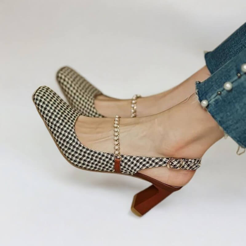 Scarpin Feminino Salto Bloco Olivia