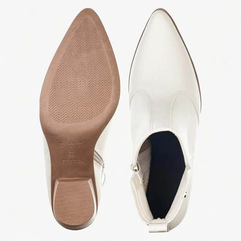 Bota Feminina de Couro White Sofia