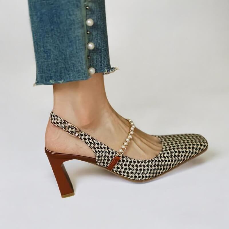 Scarpin Feminino Salto Bloco Olivia