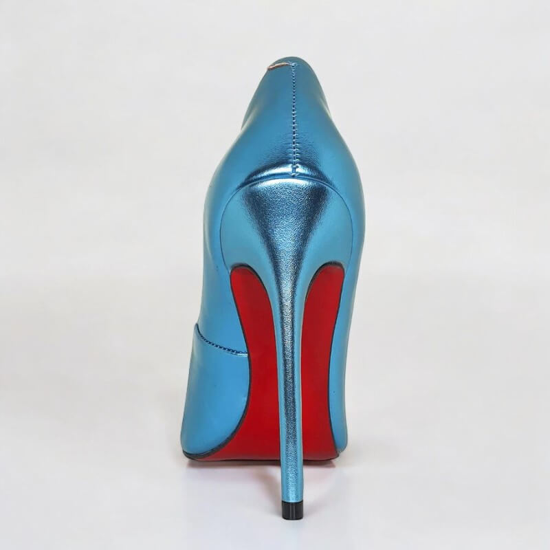 Scarpin Brilhoso Salto Alto 12 cm Blue