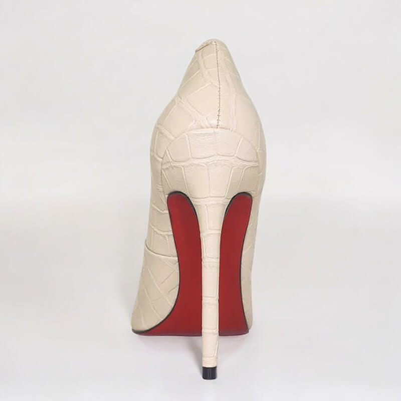 Scarpin Rosê Croco Verniz Salto Alto 12 cm