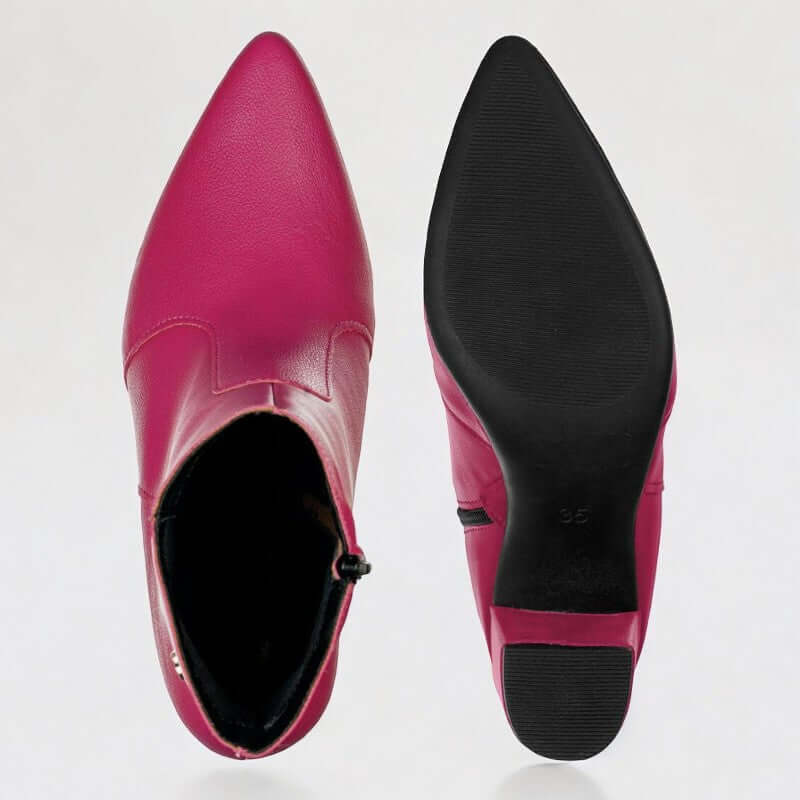 Bota Feminina de Couro Pink