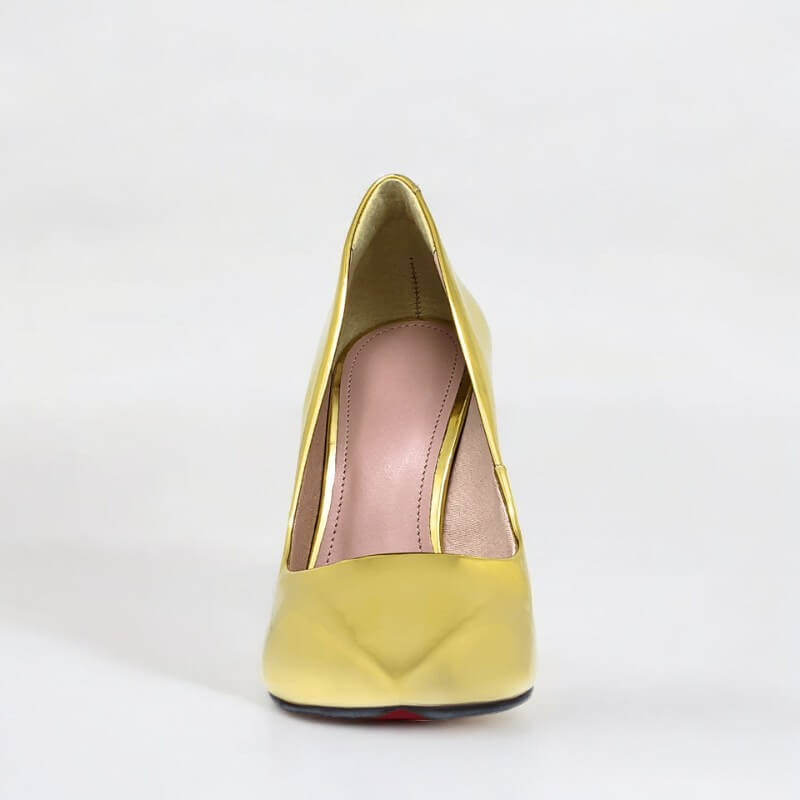 Scarpin Feminino Dourado Salto 10 cm Gold