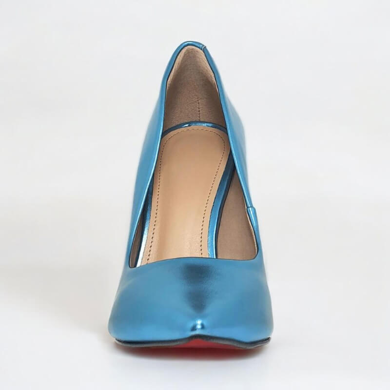 Scarpin Brilhoso Salto Alto 12 cm Blue