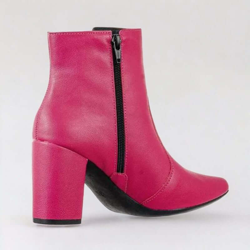 Bota Feminina de Couro Pink