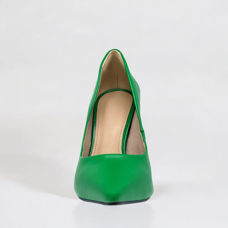 Scarpin Verde Fosco Salto Alto 10 cm Elizabeth