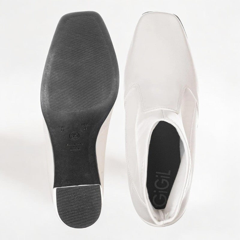 Bota Feminina Salto Grosso White Bruna