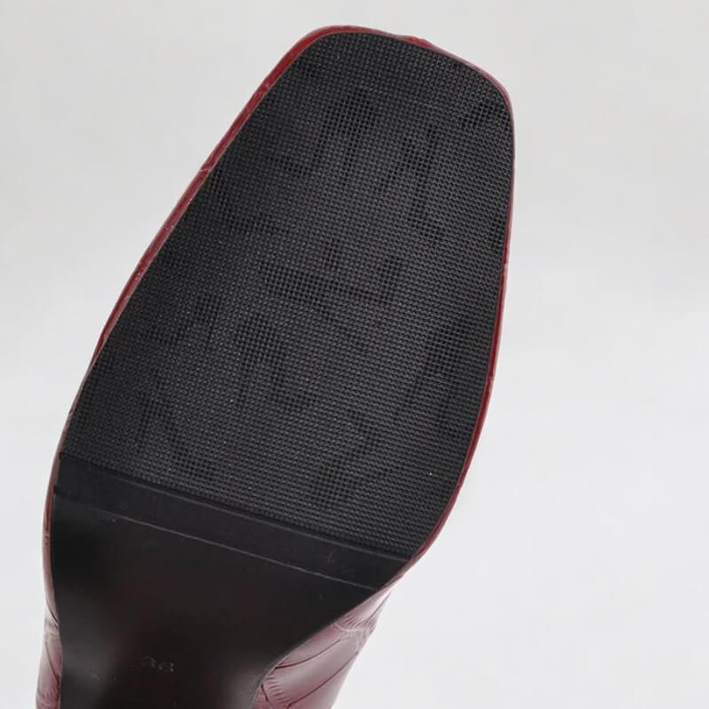 Bota Feminina Vermelho Croco Lívia
