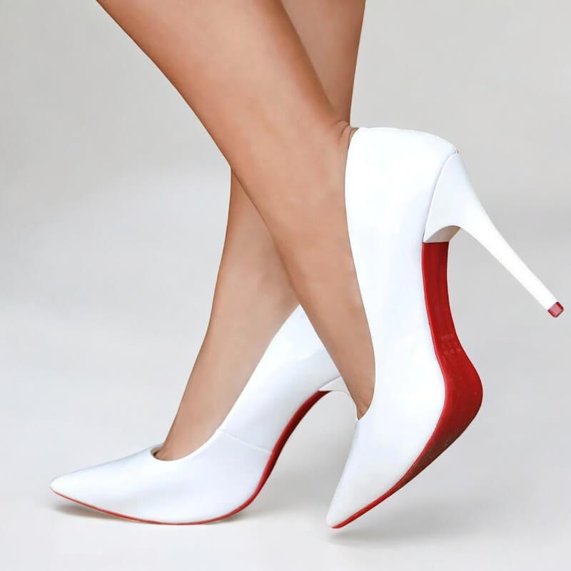 Scarpin Branco Fosco Salto 11 cm Emma - Samoroski™