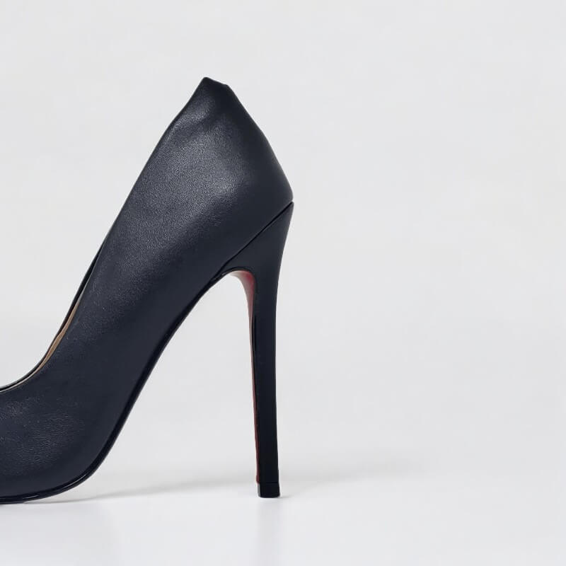 Scarpin Preto Fosco Alto 12 cm Harper
