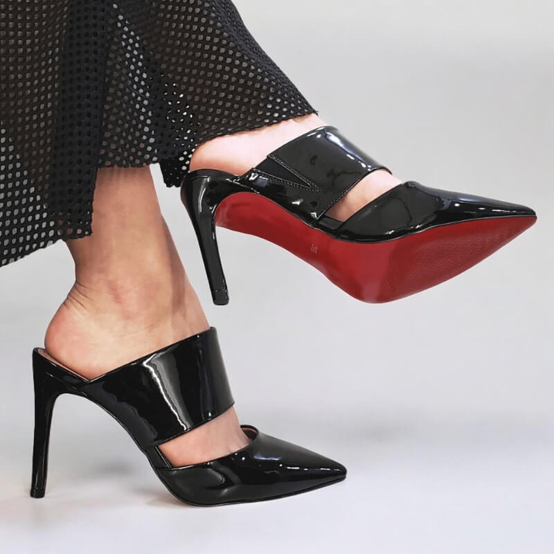 Mule Feminino Preto Salto 10cm Velvet