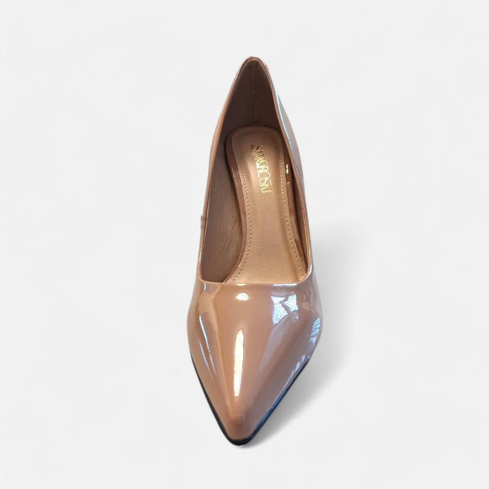 Scarpin Nude Verniz Salto 10 cm Sophia - Samoroski™