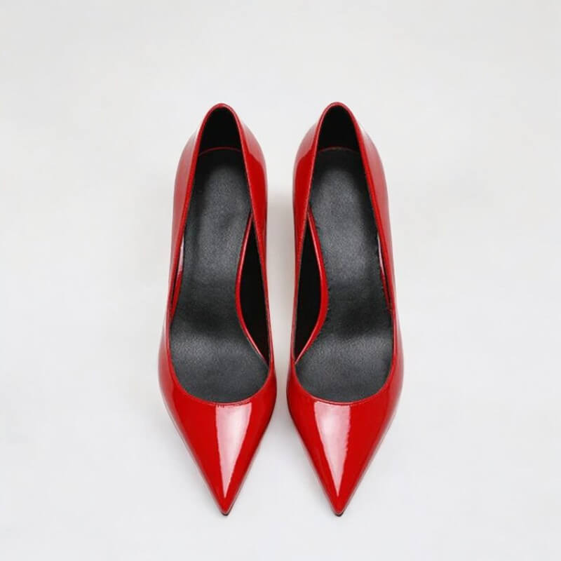 Scarpin Feminino Vermelho Brilhoso Salto 5cm