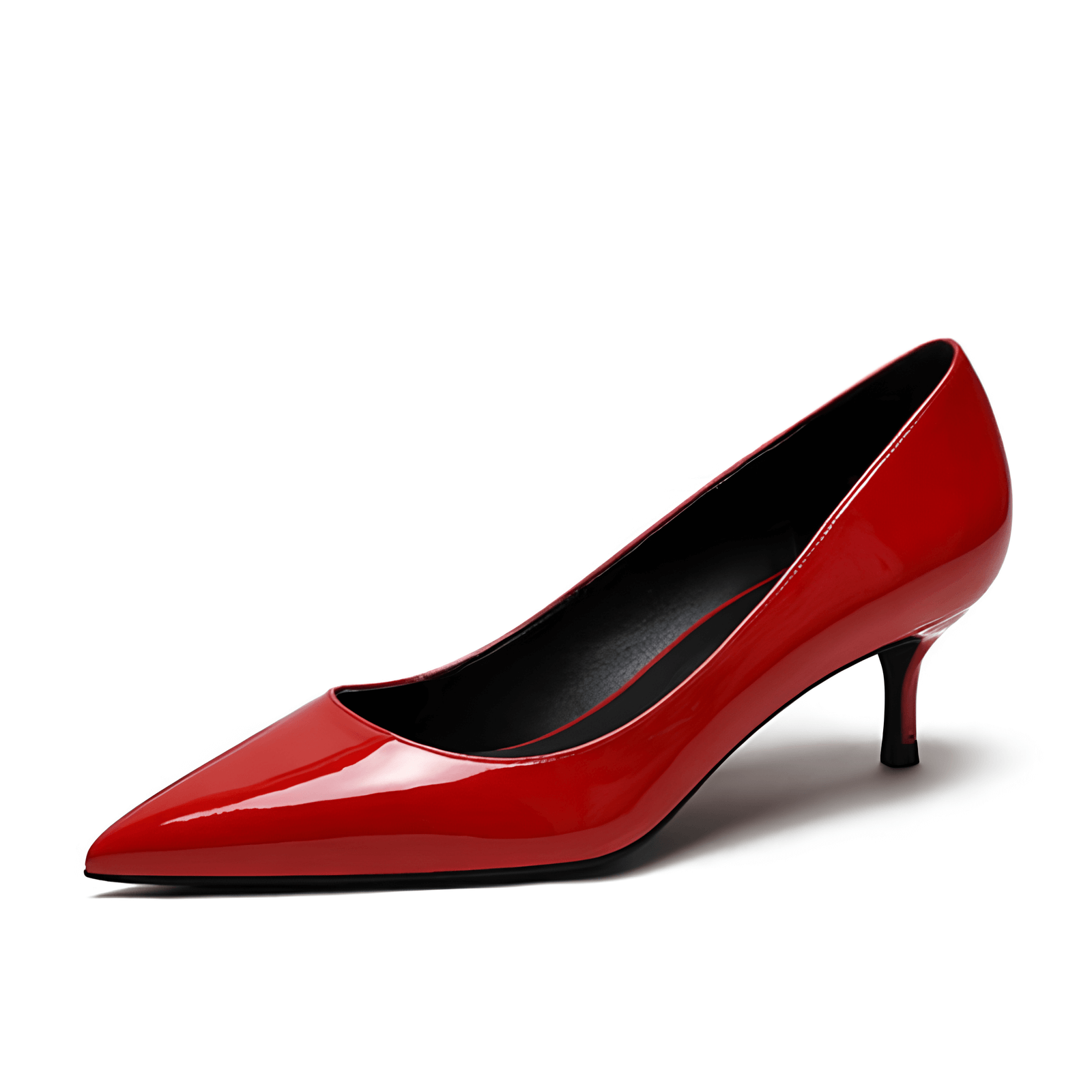 Scarpin Feminino Vermelho Brilhoso Salto 5cm