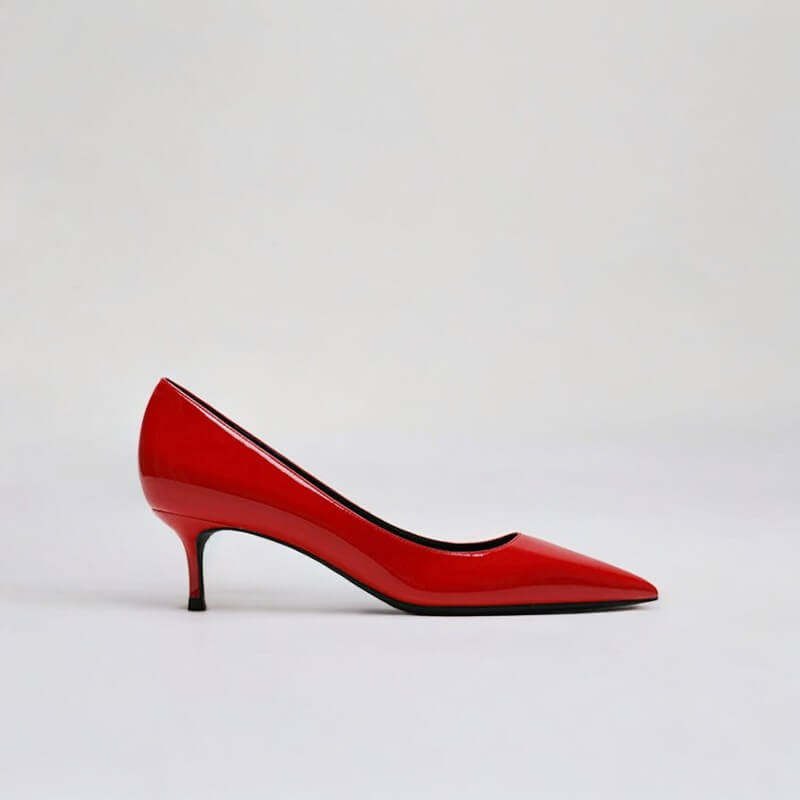Scarpin Feminino Vermelho Brilhoso Salto 5cm