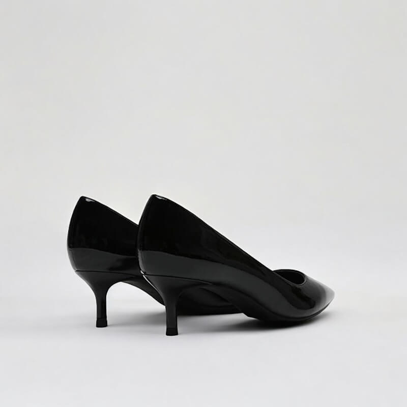 Scarpin Feminino Preto Brilhoso Salto 5cm