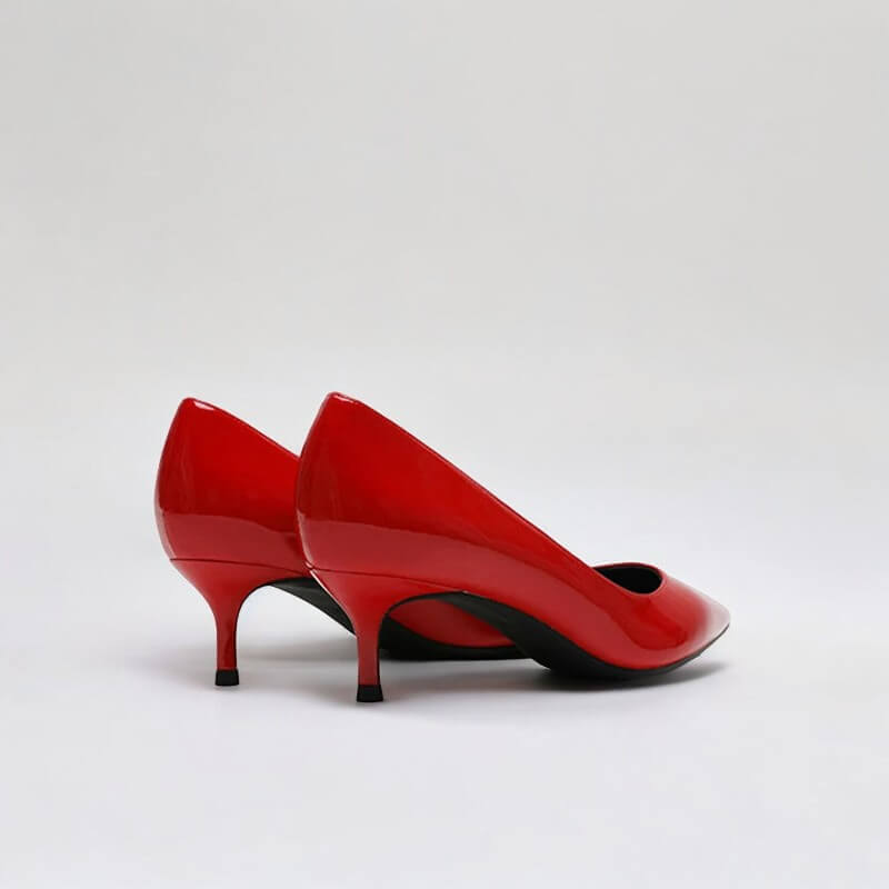 Scarpin Feminino Vermelho Brilhoso Salto 5cm