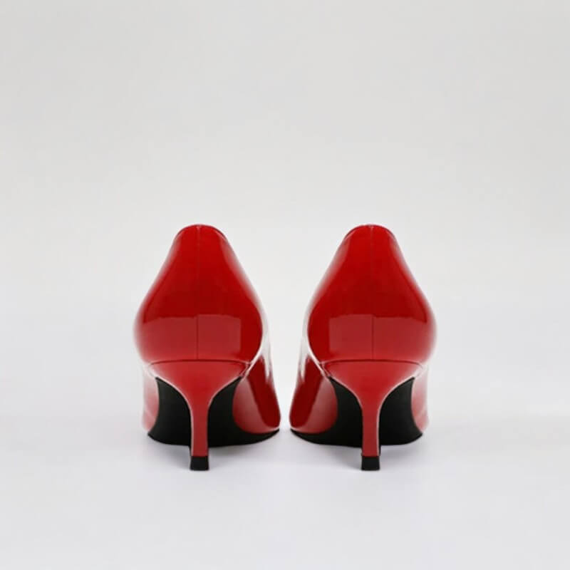Scarpin Feminino Vermelho Brilhoso Salto 5cm