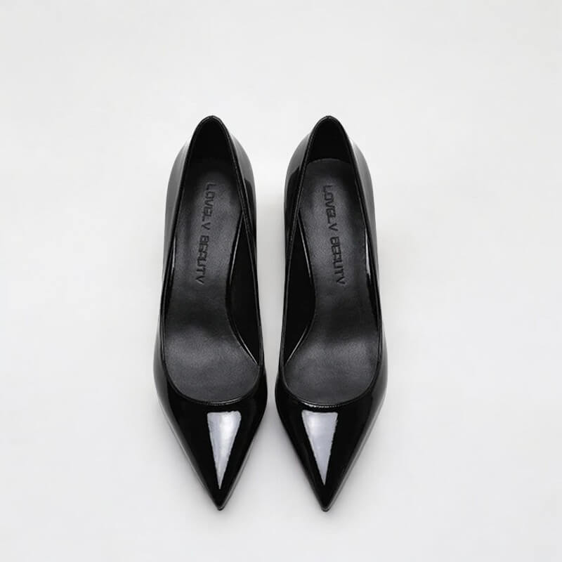 Scarpin Feminino Preto Brilhoso Salto 5cm