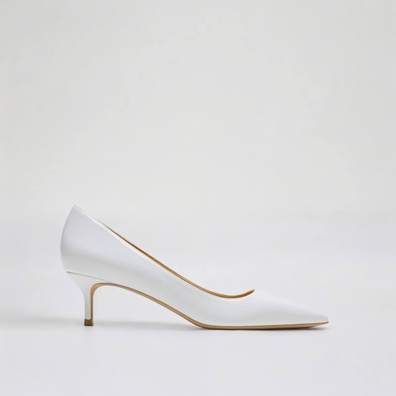 Scarpin Feminino White Brilhoso Salto 5cm