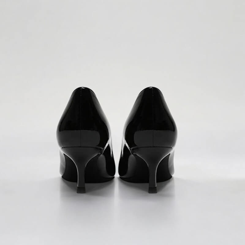 Scarpin Feminino Preto Brilhoso Salto 5cm