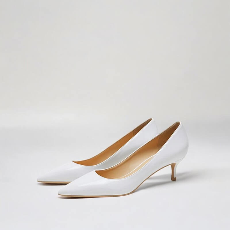 Scarpin Feminino White Brilhoso Salto 5cm